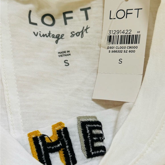 LOFT Graphic White Cap Sleeve Tee - Picture 3 of 3
